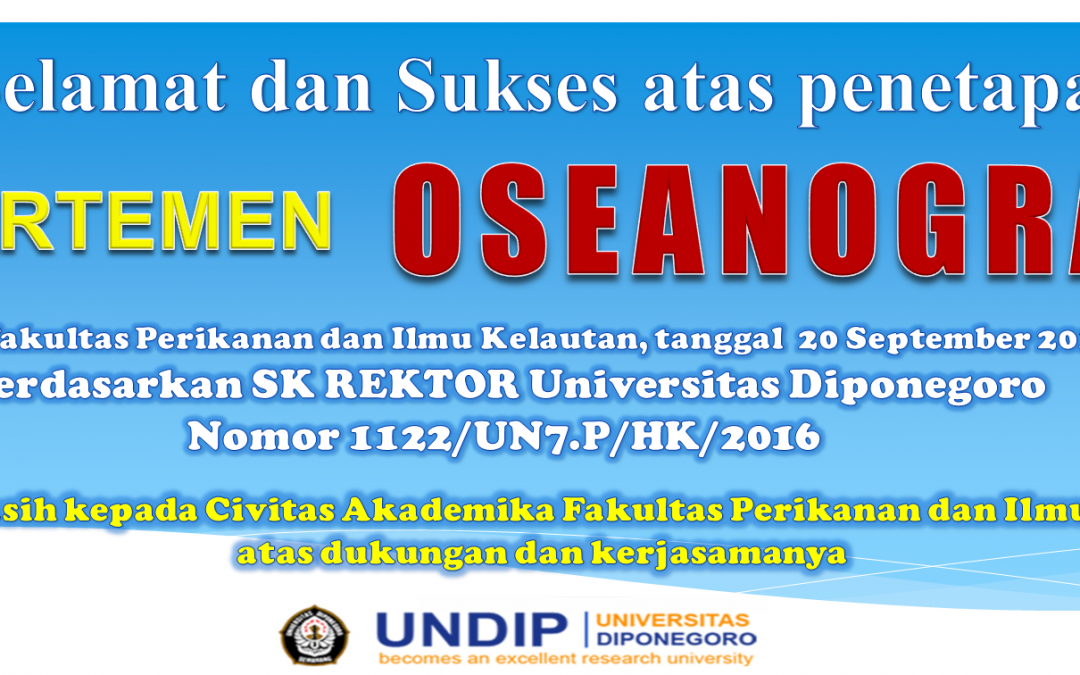 Penetapan Departemen Oseanografi Universitas Diponegoro